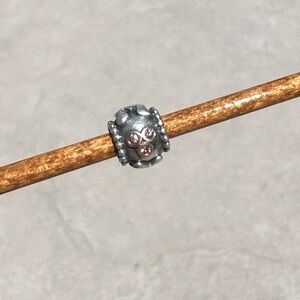 Authentic Pandora charm *MOM* with pink stones